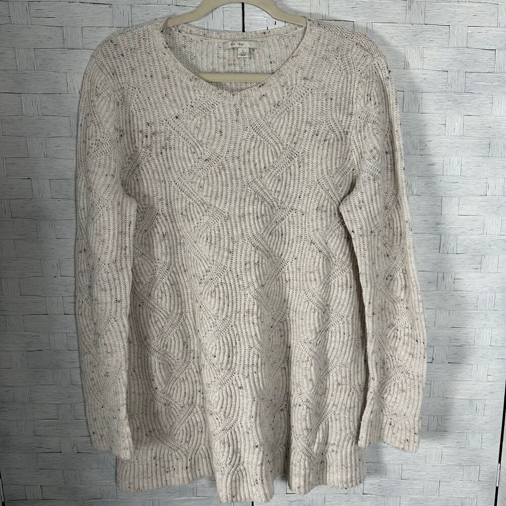 EST. 1946 women's sweater cream Confetti coastal grandma feminine cozycore‎